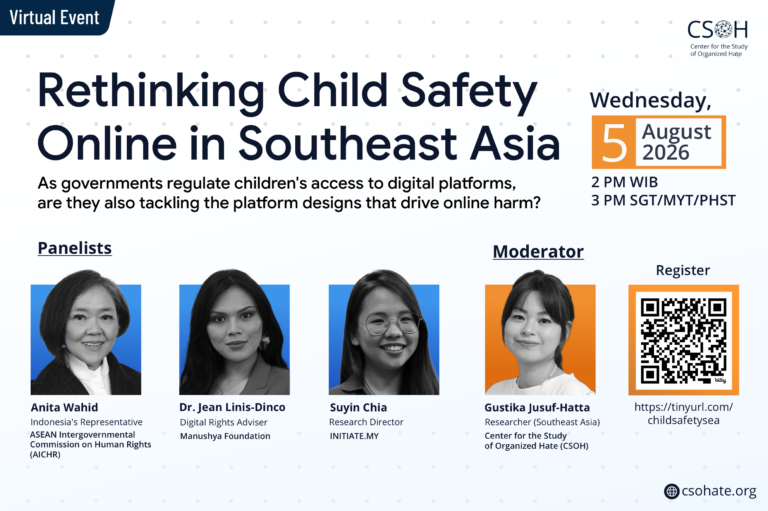 Event poster: Rethinking Child Safety Online in Southeast Asia